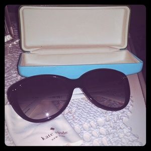 Kate Spade Angelique Black and Cream Sunglasses